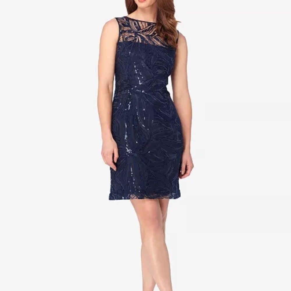 Navy lace & sequin dress
